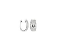 18ct White Gold Love Nest Pave Diamond Hoop Earrings