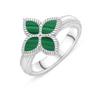 18ct White Gold Malachite Eden Marquise Flower Ring - Z EDN-294/Z