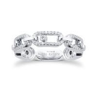 18ct White Gold Move Uno Multi Pavé Ring - Ring Size P