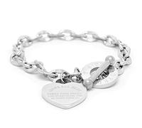 18CT White gold over steel solid link chain proverbs 4:23 bracelet, religious verse engraved bracelet with the text - Above all else, guard your heart (16)