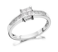 18ct White Gold Princess Cut Diamond Ring - 1/2ct - EXCLUSIVE - D1349-U