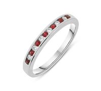 18ct White Gold Ruby and Diamond Half Eternity Ring - TITLE White Gold 00143260