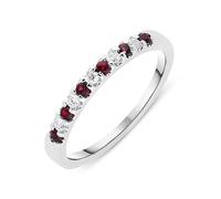 18ct White Gold Ruby Diamond Half Eternity Ring - TITLE White Gold BNN-157