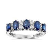 18ct White Gold Sapphire & 0.20ct Diamond Eternity Ring