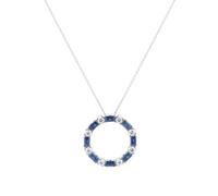 18ct White Gold Sapphire & 1.20cttw Diamond Circle Pendant
