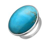 18ct White Gold Turquoise Round Ring - White Gold HER-5124