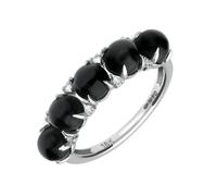 18ct White Gold Whitby Jet Diamond Five Stone Half Eternity Ring D - L 1248