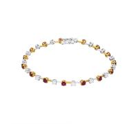 18ct Yellow and White Gold Ruby Diamond Tennis Bracelet