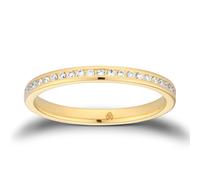 18ct Yellow Gold 0.12ct Round Brilliant Cut Channel Set Wedding Ring - Ring Size L