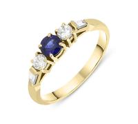 18ct Yellow Gold 0.35ct Sapphire Diamond Ring D - L 1/2 PJW-220