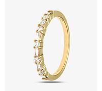 18ct Yellow Gold 0.45ct Baguette & Brilliant Cut Diamond Half Eternity Ring PR09207 18KY L