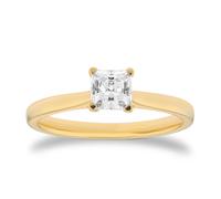 18ct Yellow Gold 0.50ct Princess Cut Solitaire Diamond Engagement Ring - Ring Size P