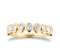 18ct Yellow Gold 0.60cttw Oval Cut Besel Set Diamond Eternity Ring - Ring Size N