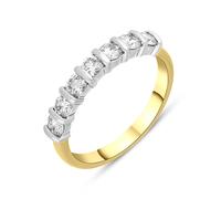 18ct Yellow Gold 0.82ct Diamond Seven Stone Half Eternity Ring - Yellow Gold FEU-2655