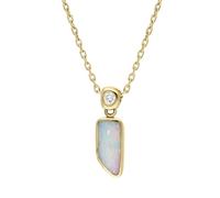 18ct Yellow Gold 1.50ct Opal 0.10ct Diamond Necklace 27969