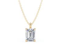 18ct Yellow Gold 1.50cttw Emerald Cut Lab Grown Diamond Pendant