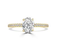 18ct Yellow Gold 1ct Oval Cut Laboratory Grown Diamond Solitaire With Diamond Shoulders - X BNNC-124/X