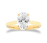 18ct Yellow Gold 2.00cttw Oval Cut Lab Grown Diamond Solitaire Engagement Ring - Ring Size N