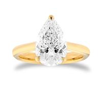 18ct Yellow Gold 3.00cttw Pear Cut Lab Grown Diamond Solitaire Engagement Ring - Ring Size I