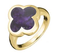18ct Yellow Gold Blue John bloom Four Leaf Clover Ring BLM-579