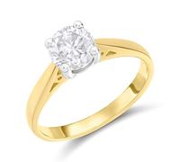 18ct Yellow Gold Diamond Solitaire Engagement Ring - 1.24ct - K/I2 - H1272