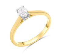 18ct Yellow Gold Diamond Solitaire Engagement Ring - 46pts - Certificated - H041224