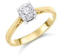 18ct Yellow Gold Diamond Solitaire Engagement Ring - 80pts - G/I2 - H08171