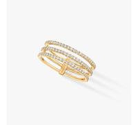 18ct Yellow Gold Gatsby 0.41cttw Diamond Three Row Ring - Ring Size N