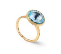 18ct Yellow Gold Jaipur Colour Collection Blue Topaz Stacking Ring - Ring Size O