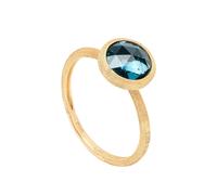 18ct Yellow Gold Jaipur Colour Collection London Blue Topaz Stacking Ring - Ring Size L