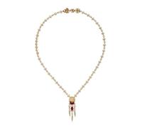 18ct Yellow Gold Lion Head Diamond & Tourmaline Necklace