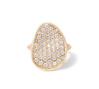 18ct Yellow Gold Lunaria Alta Diamond Pavé Ring - Ring Size M