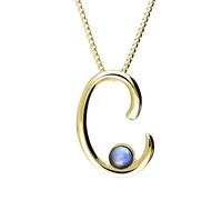 18ct Yellow Gold Moonstone Love Letters Initial C Necklace - Yellow Gold LLS-070