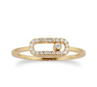 18ct Yellow Gold Move Uno 0.09cttw Diamond Pave Ring - Ring Size N