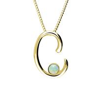 18ct Yellow Gold Opal Love Letters Initial C Necklace - Yellow Gold LLS-068