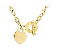 18CT Yellow gold plated heavy solid link chain proverbs 4:23 heart necklace with engraved text Above all else guard your heart (50)