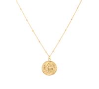 18ct Yellow Gold Plated Sterling Silver Aries Beaded Chain Horoscope Pendant