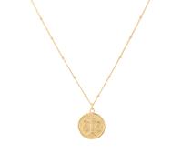 18ct Yellow Gold Plated Sterling Silver Libra Beaded Chain Horoscope Pendant