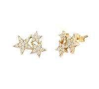 18ct Yellow Gold Plated Sterling Silver Triple Star Stud Earrings