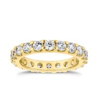 18ct Yellow Gold Round Cut & Claw Set Eternity 2ct Diamond Ring