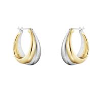 18ct Yellow Gold & Sterling Silver Curve Hoop Earrings