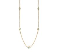 18ct Yellow Gold Turquoise Fleur De Lis Link Disc Chain Necklace - Option1 Value Yellow Gold