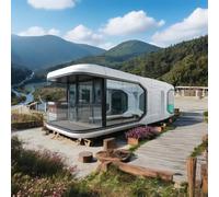 18FT Prefab Tiny Home, Container Movable House with 1 Bathroom, 1 Bedroom, Luxury Prefab Tiny House to Live in for Adults, Modular Guest House, Office No Assembly Needed