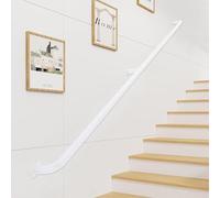 18FT White Wrought Iron Stair Railing - Indoor & Outdoor Wall Support il Safety Grab Bar Durable Staircase Guard for Home & Garden