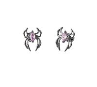 18G Black Spider Cartilage Stud Earrings for Women Men Girls Pink CZ Crystal Insect Screw Flat Back Tragus Sleeper Studs Earring Hypoallergenic Punk Horror Halloween Jewelry Gifts Holiday Party