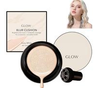 18g Cream Cushion Foundation,M-ushroom Head Air Cushion Foundation, Long-Lasting,Full Coverage Moisturizing BB Cream,Concealer Natural Brighten Skin, Makeup for All Skin Types (A-Ivory White)