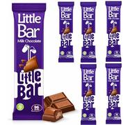 18g Little Bar Milk Chocolate Bites Smooth Creamy Texture Sweet Flavor Individually Wrapped Chocolate Bars Perfect for Snacking Sharing Party Treats Lunch Boxes Dessert Toppings Gift Pack (Pack of 6)