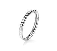 18G Septum Clicker Ring Daith Earrings Conch Jewellery Seamless Clicker Ring Side Pyramid Surgical Steel Rook Tragus Cartilage Conch Piercing Jewellery Small Hoop Earring Nose Ring 6mm Silver