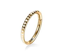 18G Septum Clicker Ring Daith Earrings Conch Jewellery Seamless Clicker Ring Side Pyramid Surgical Steel Rook Tragus Cartilage Conch Piercing Jewellery Small Hoop Earring Nose Ring 6mm Gold