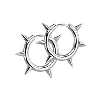 18GA 316L Stainless Steel Spike Huggie Hoop Earrings, Sold as a Pair, One Size, Metal, No Gemstone